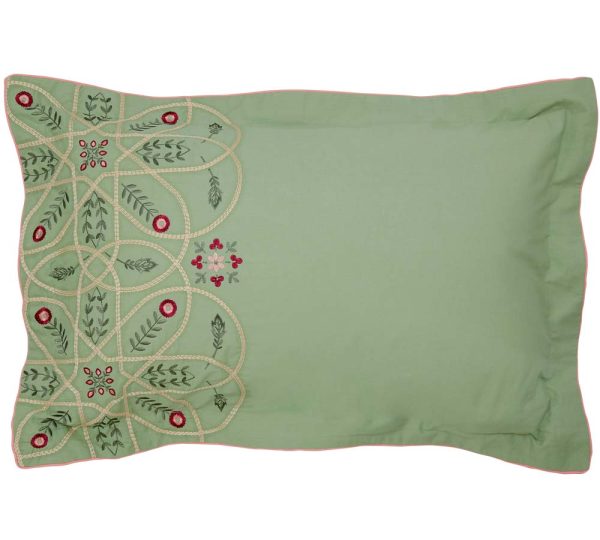 Brophy Embroidery Green Oxford Pillowcase